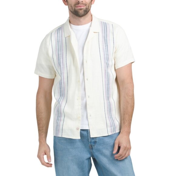MARINE LAYER Natural/purple Stretch Selvage Resort Shirt